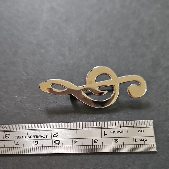 Silver Treble Clef Pin - Picture 3 of 3